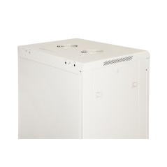 ARMADIO RACK 19" 18 UNITA' DA MURO (A)900 (L)600 X PROFONDITA' 600 MM. COLORE GRIGIO CHIARO PORTA VETRO