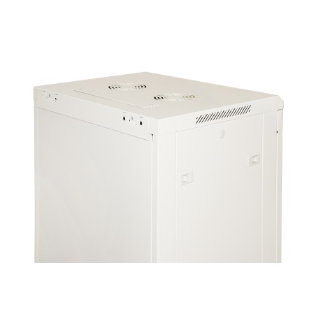 ARMADIO RACK 19" 18 UNITA' DA MURO (A)900 (L)600 X PROFONDITA' 600 MM. COLORE GRIGIO CHIARO PORTA VETRO