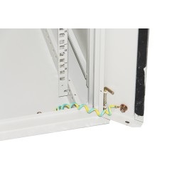 ARMADIO RACK 19" 18 UNITA' DA MURO (A)900 (L)600 X PROFONDITA' 600 MM. COLORE GRIGIO CHIARO PORTA VETRO
