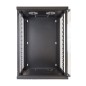 ARMADIO RACK 19" 18 UNITA' DA MURO (A)900 (L)600 X PROFONDITA' 600 MM. COLORE NERO PORTA VETRO