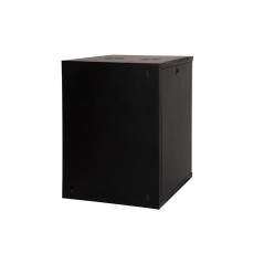 ARMADIO RACK 19" 18 UNITA' DA MURO (A)900 (L)600 X PROFONDITA' 600 MM. COLORE NERO PORTA VETRO