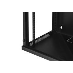 ARMADIO RACK 19" 18 UNITA' DA MURO (A)900 (L)600 X PROFONDITA' 600 MM. COLORE NERO PORTA VETRO