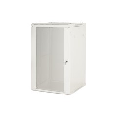 ARMADIO RACK 19" 18 UNITA' DA MURO (A) 905 X( L) 600 X (P) 450 GRIGIO DISASSEMBLATO PORTA VETRO