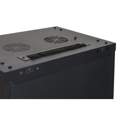 ARMADIO RACK 19" 18 UNITA' DA MURO (A) 905 X( L) 600 X (P) 450 NERO DISASSEMBLATO PORTA VETRO