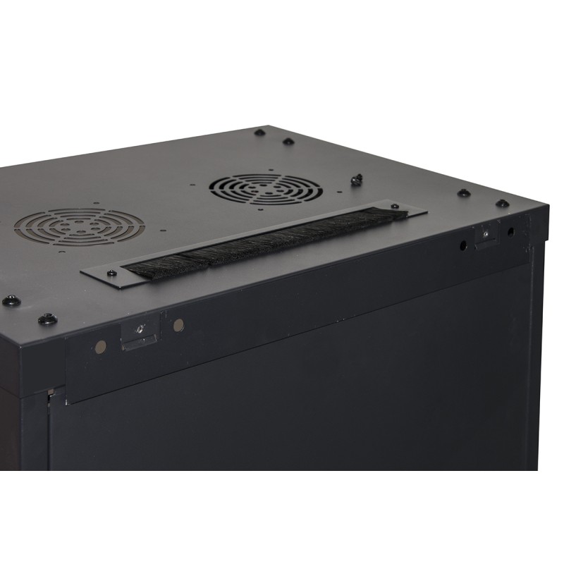ARMADIO RACK 19" 18 UNITA' DA MURO (A) 905 X( L) 600 X (P) 450 NERO DISASSEMBLATO PORTA VETRO