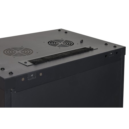 ARMADIO RACK 19" 18 UNITA' DA MURO (A) 905 X( L) 600 X (P) 450 NERO DISASSEMBLATO PORTA VETRO