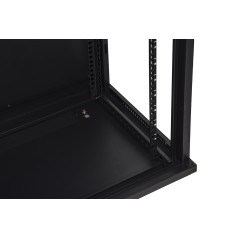 ARMADIO RACK 19" 18 UNITA' DA MURO (A) 905 X( L) 600 X (P) 450 NERO DISASSEMBLATO PORTA VETRO