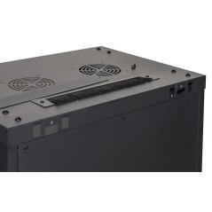 ARMADIO RACK 19" 18 UNITA' DA MURO (A) 905 X( L) 600 X (P) 450 NERO DISASSEMBLATO PORTA VETRO