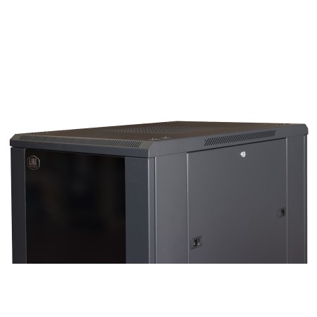 ARMADIO RACK PER RETI 19" 22U (A)1166, (L)600, (P)800 COLORE NERO PORTA VETRO