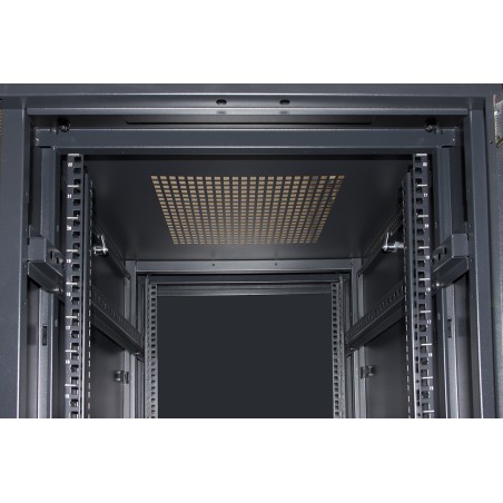 ARMADIO RACK PER RETI 19" 22U (A)1166, (L)600, (P)800 COLORE NERO PORTA VETRO