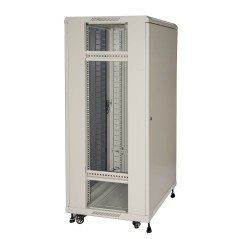 ARMADIO RACK 19" 27U (A)1388 (L)600 (P)1000 COLORE GRIGIO PORTA VETRO