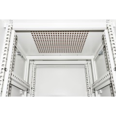 ARMADIO RACK 19" 27U (A)1388 (L)600 (P)1000 COLORE GRIGIO PORTA METALLO TRAFORATA