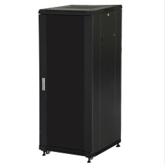 ARMADIO RACK 19" 27U (A)1388 (L)600 (P)1000 COLORE NERO PORTA VETRO