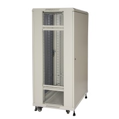 ARMADIO RACK 19" 27U (A)1388 (L)600 (P)600 COLORE GRIGIO PORTA VETRO DISASSEMBLATO