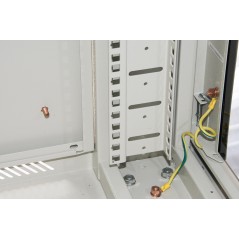 ARMADIO RACK 19" 27U (A)1388 (L)600 (P)600 COLORE GRIGIO PORTA VETRO DISASSEMBLATO