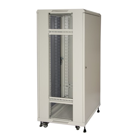 ARMADIO RACK 19" 27U (A)1388 (L)600 (P)600 COLORE GRIGIO PORTA VETRO