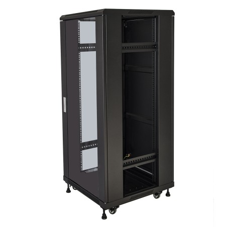 ARMADIO RACK 19" 27U (A)1388 (L)600 (P)600 COLORE NERO PORTA VETRO