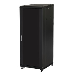 ARMADIO RACK 19" 27U (A)1388 (L)600 (P)600 COLORE NERO PORTA VETRO