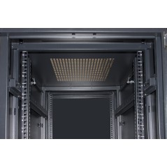 ARMADIO RACK 19" PER RETI 32U (A)1610, (L)600, (P)800 COLORE NERO PORTA VETRO