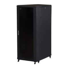 ARMADIO RACK 19" PER RETI 32U (A)1610, (L)600, (P)800 COLORE NERO PORTA VETRO