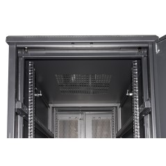 ARMADIO RACK 19" PER RETI 37U (A)1833, (L)600, (P)1000 COLORE NERO PORTA TRAFORATA