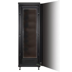 ARMADIO RACK 19" PER RETI 37U (A)1770, (L)600, (P)800 COLORE NERO PORTA VETRO
