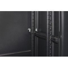 ARMADIO RACK 19" PER RETI 37U (A)1770, (L)600, (P)800 COLORE NERO PORTA VETRO