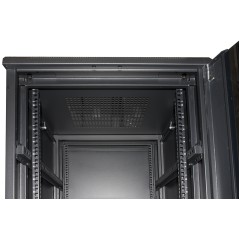 ARMADIO RACK 19" PER RETI 37U (A)1770, (L)600, (P)800 COLORE NERO PORTA VETRO
