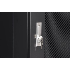 ARMADIO RACK 19" 42U (A)2055, (L)600, (P)1000 COLORE NERO PORTA TRAFORATA