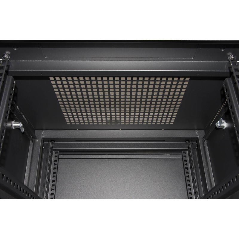 ARMADIO RACK 19" 42U (A)2055, (L)600, (P)1000 COLORE NERO PORTA VETRO