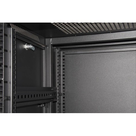 ARMADIO RACK 19" 42U (A)2055, (L)600, (P)1000 COLORE NERO PORTA VETRO
