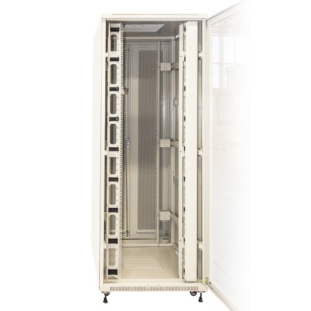 ARMADIO RACK 19" 42U (A)2055, (L)800, (P)1000 PORTA VETRO COLORE GRIGIO CON GUIDACAVI LATERALE
