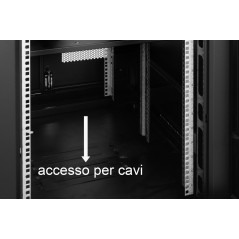 ARMADIO RACK 42U 800X1200 PORTA DOPPIA TRAFORATA CON 2 RIPIANI NERO