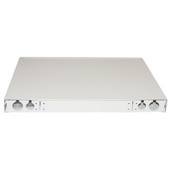 PANNELLO FIBRA OTTICA 19" CON 24 PORTE SC DUPLEX PROFONDITA' 250 MM GRIGIO CON ACCESSORI