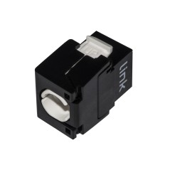 PRESA RETE KEYSTONE JACK RJ45 CATEGORIA 5E UTP TOOLESS COLORE NERO 180° CONTATTI DORATI 50 MICRON