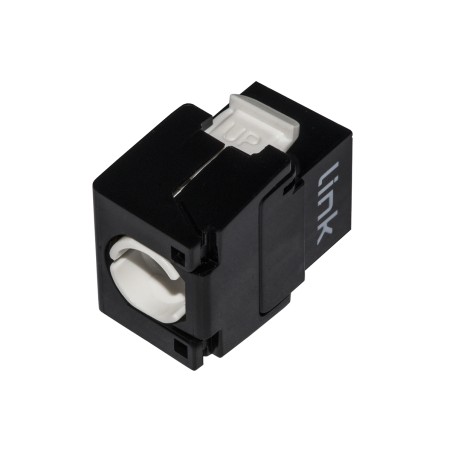 PRESA RETE KEYSTONE JACK RJ45 CATEGORIA 5E UTP TOOLESS COLORE NERO 180° CONTATTI DORATI 50 MICRON