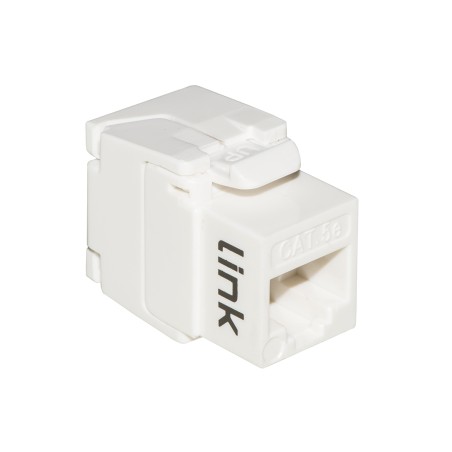 PRESA RETE KEYSTONE JACK RJ45 CATEGORIA 5E UTP TOOLESS COLORE BIANCO 180° CONTATTI DORATI 50 MICRON