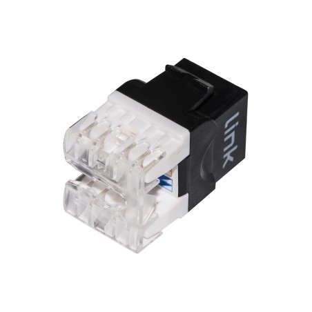 PRESA RETE KEYSTONE JACK RJ45 CATEGORIA 6A UTP COLORE NERO 180° CONTATTI DORATI 50 MICRON