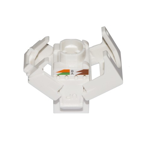 PRESA RETE KEYSTONE JACK RJ45 CATEGORIA 6A UTP TOOLESS COLORE BIANCO 180° CONTATTI DORATI 50 MICRON