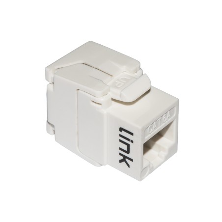 PRESA RETE KEYSTONE JACK RJ45 CATEGORIA 6A UTP TOOLESS COLORE BIANCO 180° CONTATTI DORATI 50 MICRON