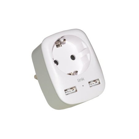 ADATTATORE MULTIPRESA DA MURO SPINA ITALIANA 10A CON 2 PORTE USB E UNA PRESA 2 POLI