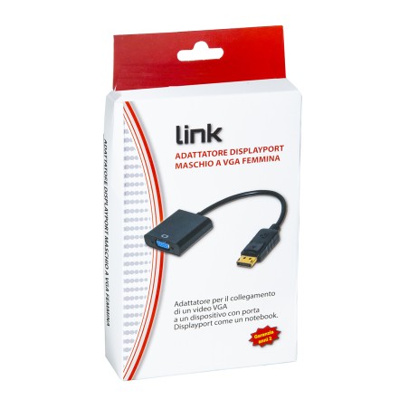 ADATTATORE DISPLAYPORT MASCHIO A VGA FEMMINA CM 15