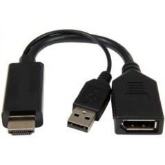 ADATTATORE ATTIVO HDMI MASCHIO - DISPLAYPORT 1.2 FEMMINA CON CONNETTORE USB 4K PER PC/NOTEBOOK HDMI® A VIDEO DISPLAYPORT