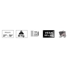 SUPPORTO PER TV 37-70" CON RUOTE E RIPIANO