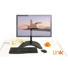 BRACCIO DA TAVOLO CON BASE PER VIDEO FINO A 15 KG DA 13 A 27" FINO A VESA 100X100 CON TRE SNODI