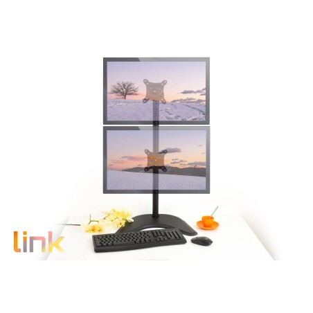SUPPORTO DA TAVOLO CON BASE FINO A DUE VIDEO FINO A 15 KG DA 13 A 27" FINO A VESA 100X100