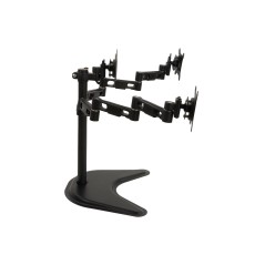 BRACCIO DA TAVOLO CON BASE PER TRE VIDEO FINO A 15 KG DA 13 A 21" FINO A VESA 100X100
