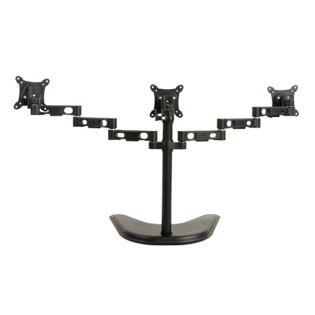 BRACCIO DA TAVOLO CON BASE PER TRE VIDEO FINO A 15 KG DA 13 A 21" FINO A VESA 100X100