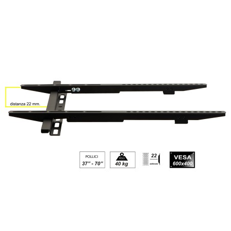 SUPPORTO A MURO PER TV 37-70" FINO A 40 KG CON BOLLA PER LIVELLAMENTO