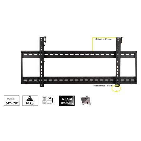 SUPPORTO PER VIDEO WALL 54-70" PER TV PIATTE LED, LCD FINO A 70 KG E FINO A VESA 800X400